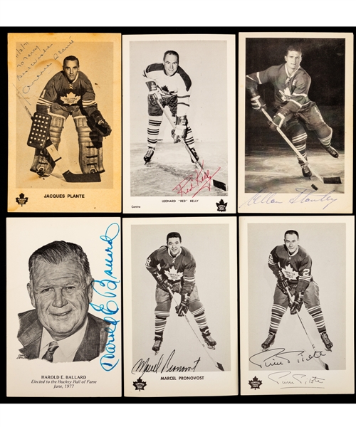 Toronto Maple Leafs 1960s/1970s Postcard and Team Card Collection (103) Featuring 43 Signed Examples Including Deceased HOFers Plante, Ballard, Kelly, Pilote, Stanley, Bower and Pronovost