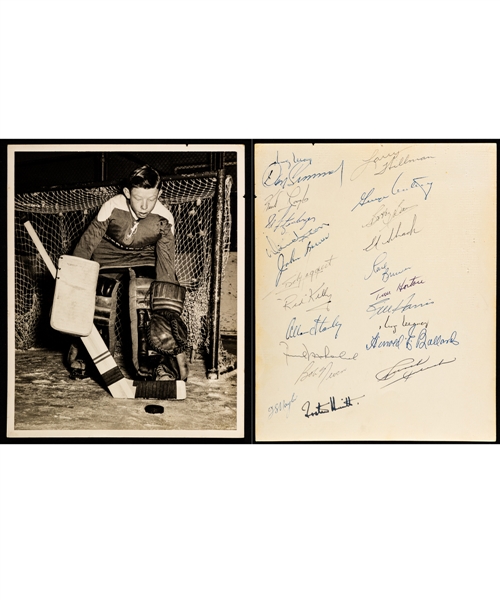 Toronto Maple Leafs 1962-63/1963-64 Stanley Cup Champions Team-Signed Back of Photo by 22 Including Deceased HOFers Horton, Bower, Kelly, Stanley, Armstrong, Clancy, Imlach, Hewitt and Ballard