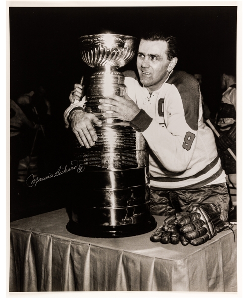 Autographed Maurice "Rocket" Richard with Stanley Cup Photo (16" X20")