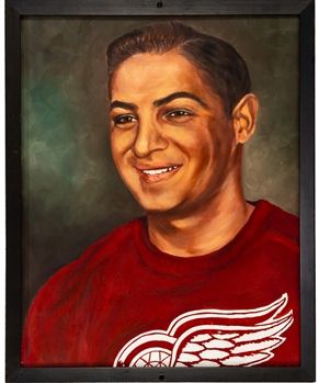 Terry Sawchuk Detroit Red Wings Framed Painting from the Olympias Hall of Fame (17" x 21")
