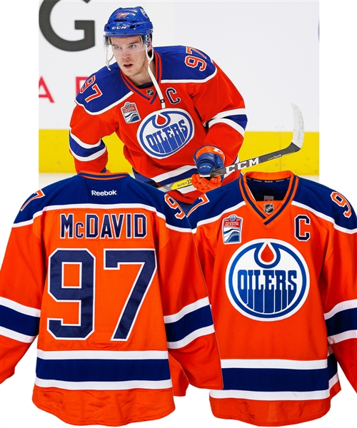 Connor McDavid Edmonton Oilers Game-Used 2016 Heritage Classic Jersey - Worn  During First Period - NHL Auctions