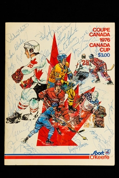 Team Canada Team-Signed 1976 Canada Cup Program by 30 including Tournament MVP Bobby Orr with JSA LOA - Signatures Obtained in Dressing Room!