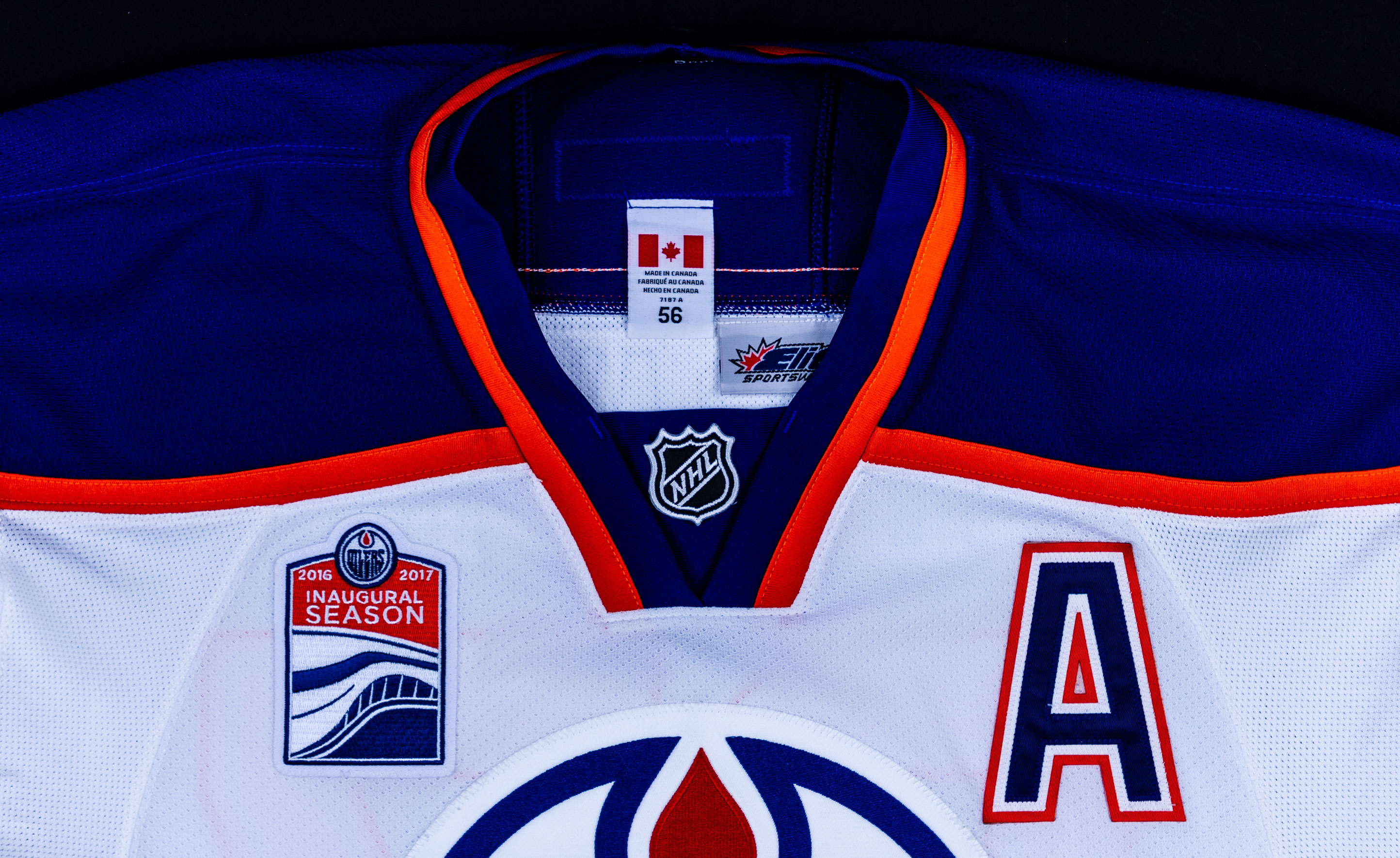 Edmonton Oilers Inaugural Season Jersey Patch At Rogers Place 2016