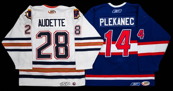 Donald Audette’s (2002-03) and Tomas Plekanec’s (2005-06) AHL Hamilton Bulldogs Game-Worn Jerseys 