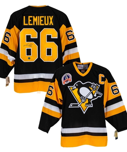 Mario Lemieux Signed Pittsburgh Penguins 1992 Stanley Cup Finals Captains Jersey with COA