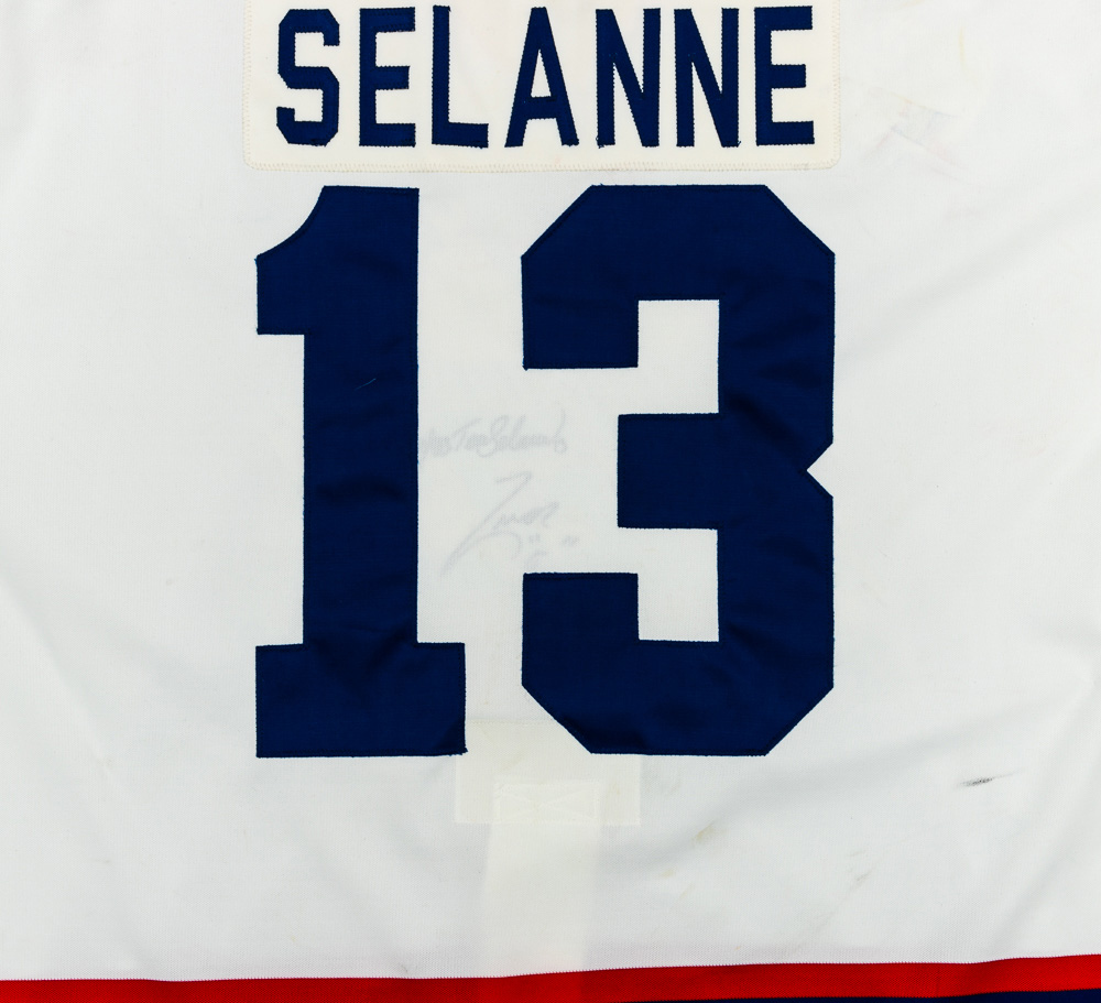 1992-93 Teemu Selanne Winnipeg Jets Game Worn Jersey – Rookie