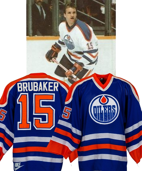 Jeff Brubakers 1985-86 Edmonton Oilers Game-Worn Jersey with LOA 