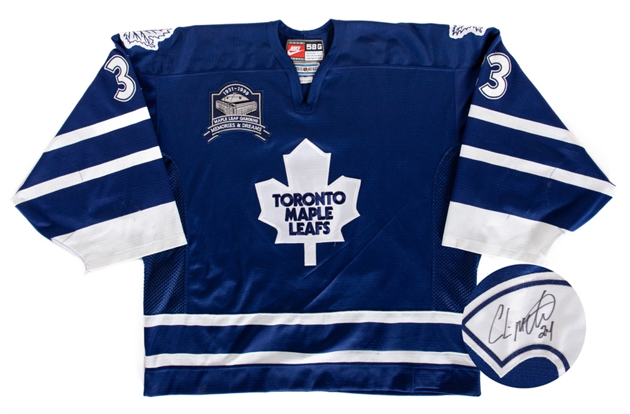Chris McAllisters 1998-99 Toronto Maple Leafs Signed Game-Worn Jersey - MLG Memories and Dreams Patch!