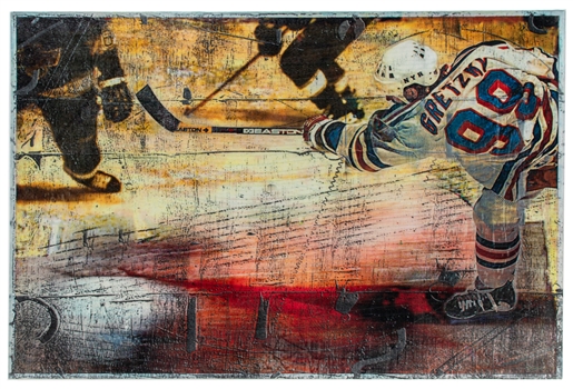 Wayne Gretzky "A Shot of History" Original Acrylic Painting on Canvas by Steven Csorba (40" x 60")