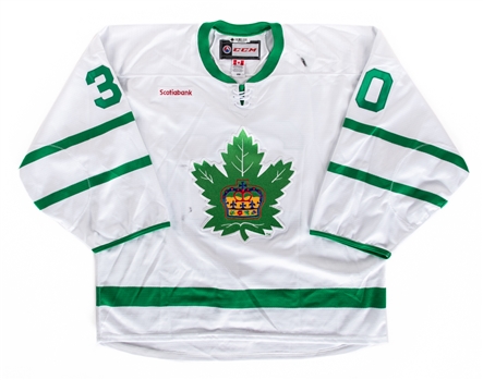 Michael Hutchinsons 2021-22 AHL Toronto Marlies "St. Pats" Game-Worn Jersey with Team LOA