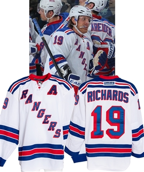 Brad Richards 2012-13 New York Rangers Game-Worn Alternate Captains Jersey with LOA - Worn and Photo-Matched to His Only NHL Hat Trick Game!