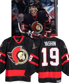Alexei Yashins 1993-94 Ottawa Senators Signed Game-Worn Rookie Season Jersey with Team COA - 