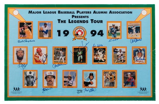Toronto Blue Jays Memorabilia Collection Including 1994 MLB Players Alumni Association Multi-Signed "Legends Tour" Poster Including Vida Blue, George Foster and Others