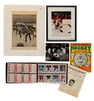 Hockey Hall of Fame Lamppost Banner Collection of 3 Including 10th Anniversary, Stanley Cup 125th Anniversary and NHL Centennial Plus Additional Assorted Items