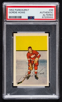 1952-53 Parkhurst Hockey Card #88 HOFer Gordie Howe - Graded PSA Authentic Altered