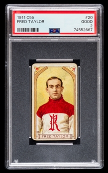 1911-12 Imperial Tobacco C55 Hockey Card #20 HOFer Fred "Cyclone" Taylor - Graded PSA 2
