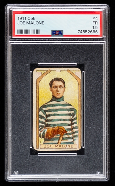 1911-12 Imperial Tobacco C55 Hockey Card #4 HOFer Joe Malone Rookie - Graded PSA 1.5