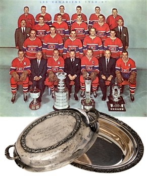 Albert "Junior" Langlois 1960-61 Montreal Canadiens NHL Champions Covered Entree Dish from His Personal Collection with His Signed LOA
