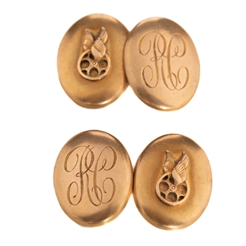 Montreal Amateur Athletic Association (M.A.A.A.) Turn-of-the-Century 10K Gold Cuff Links