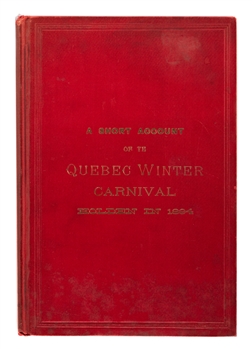 1894 Quebec Winter Carnival Book with Early Hockey Content