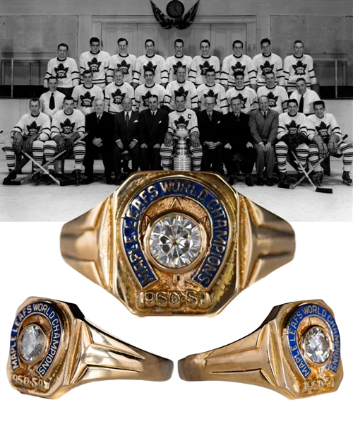 Toronto Maple Leafs 1950-51 Stanley Cup Championship 10K Gold and Diamond Ring