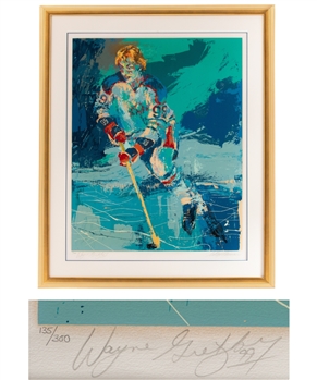 LeRoy Neiman 1981 "The Great Gretzky" Limited-Edition Framed Serigraph #135/300 Signed by Neiman and Gretzky (39” x 47”)