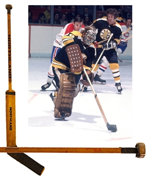 Gerry Cheevers Late-1960s/Early-1970s Boston Bruins Signed Northland Pro Game-Used Stick 