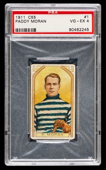 1911-12 Imperial Tobacco C55 Hockey Card #1 HOFer Patrick "Paddy" Moran - Graded PSA 4