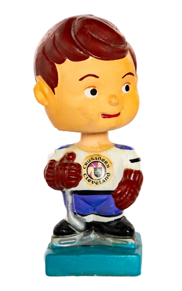 Cleveland Crusaders WHA 1972-76 Blue Base Nodder / Bobble Head Doll (Barry Meisel Collection)