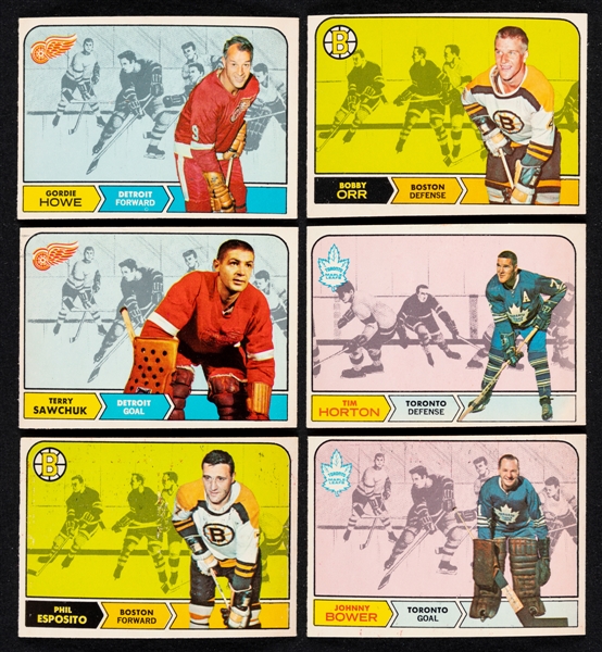 1967-68 Topps Hockey Starter Set (34/128), 1968-69 O-Pee-Chee Hockey Starter Set (70/216) and Assorted 1960s Topps Hockey Cards (14)