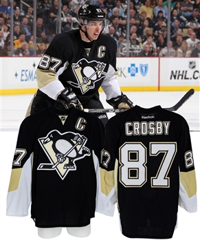 Sidney Crosbys 2011-12 Pittsburgh Penguins Game-Issued Captains Jersey with Team LOA 