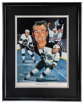 Wayne Gretzky Signed Limited-Edition Framed Lithograph by Angelo Marino (25 1/2" x 31 1/2") 