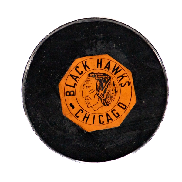 Chicago Black Hawks 1958-62 "Original Six" Art Ross Game Puck - Hawks First Team Logo Puck!