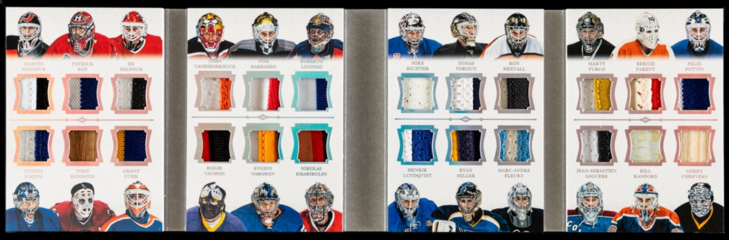 2013-14 Panini Authentic Material Treasure Chest Hockey Jersey Booklet #TC-WIN (09/25) - 24 Patches Including Roy, Brodeur, Belfour, Esposito, Lundqvist, Potvin, Cheevers, Richter, Fuhr +++