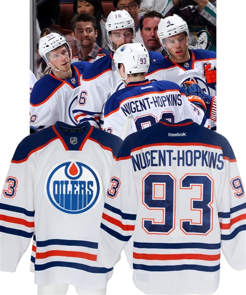 Ryan Nugent-Hopkins 2014-15 Edmonton Oilers Game-Worn Jersey with LOA - Photo-Matched!