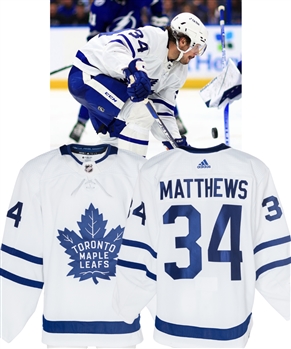 Auston Matthews 2021-22 Toronto Maple Leafs Game-Worn Playoffs Jersey with Team LOA - Photo-Matched!