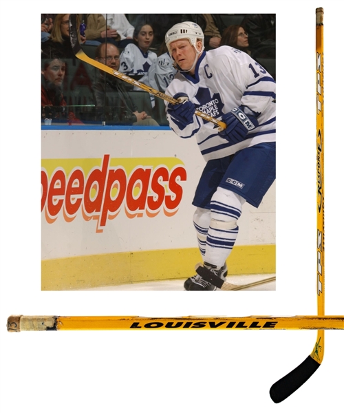 Mats Sundins Early-2000s Toronto Maple Leafs Signed TPS Response Game-Used Stick