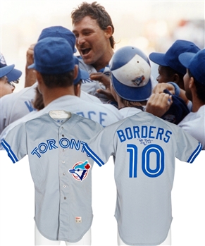 Pat Borders’ 1990 Toronto Blue Jays Signed Game-Worn Jersey with Classic Auctions LOA - Attributed to Have Been Worn in Dave Stieb’s No-Hitter!