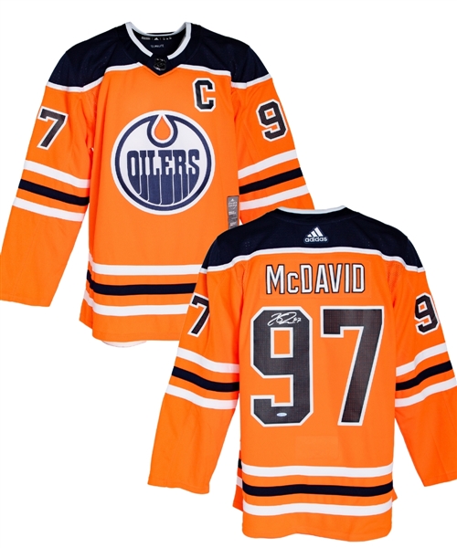 Connor McDavid Signed Edmonton Oilers Reebok Captains Home Jersey with UDA COA 