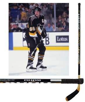 Mario Lemieuxs Mid-1990s Pittsburgh Penguins Koho Revolution Game-Used Stick - Nice Game Use!