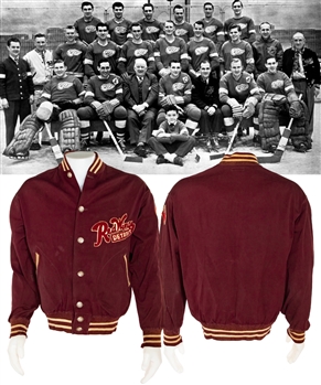 Max McNabs Late-1940s Detroit Red Wings Team Jacket with Embroidered Team Crest - Family LOA