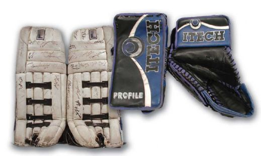 Richard Sevignys Game Used  Goaltenders Equipment