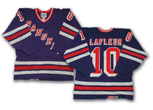 1988-89 Guy Lafleur New York Rangers  Game Worn Road Playoff Jersey