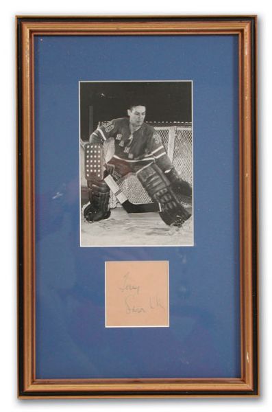 Terry Sawchuk Autographed Framed Display (10 x 15")