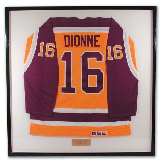 Marcel Dionnes Retirement Number Night Framed L.A. Kings Jersey (40" x 40")