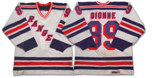Marcel Dionnes 1988-89 IHL Denver Rangers White Game Worn Jersey & Socks