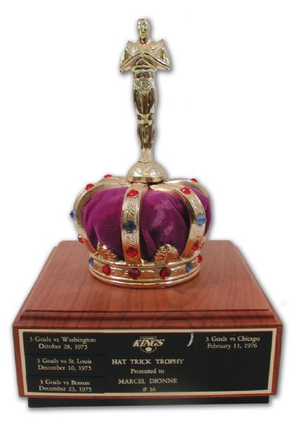 Marcel Dionnes 1975-76 Los Angeles Kings Hat Trick Trophy