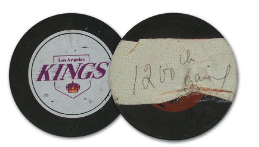 Game Puck from Marcel Dionnes 1200th NHL Game