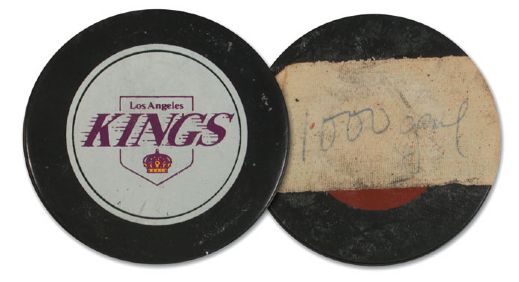 Marcel Dionnes 1983-84 1000th NHL Game Puck