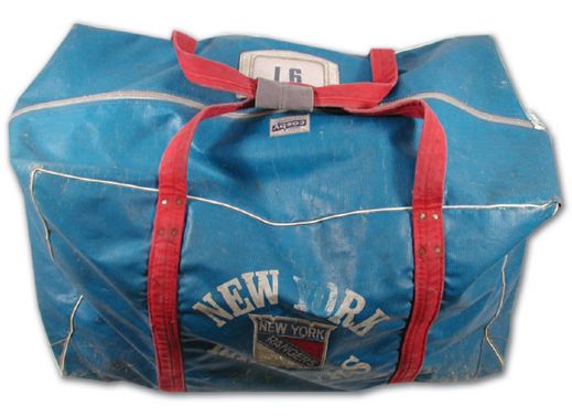 Marcel Dionnes N.Y. Rangers Equipment Bag, Game Used Pants & Leather Jacket